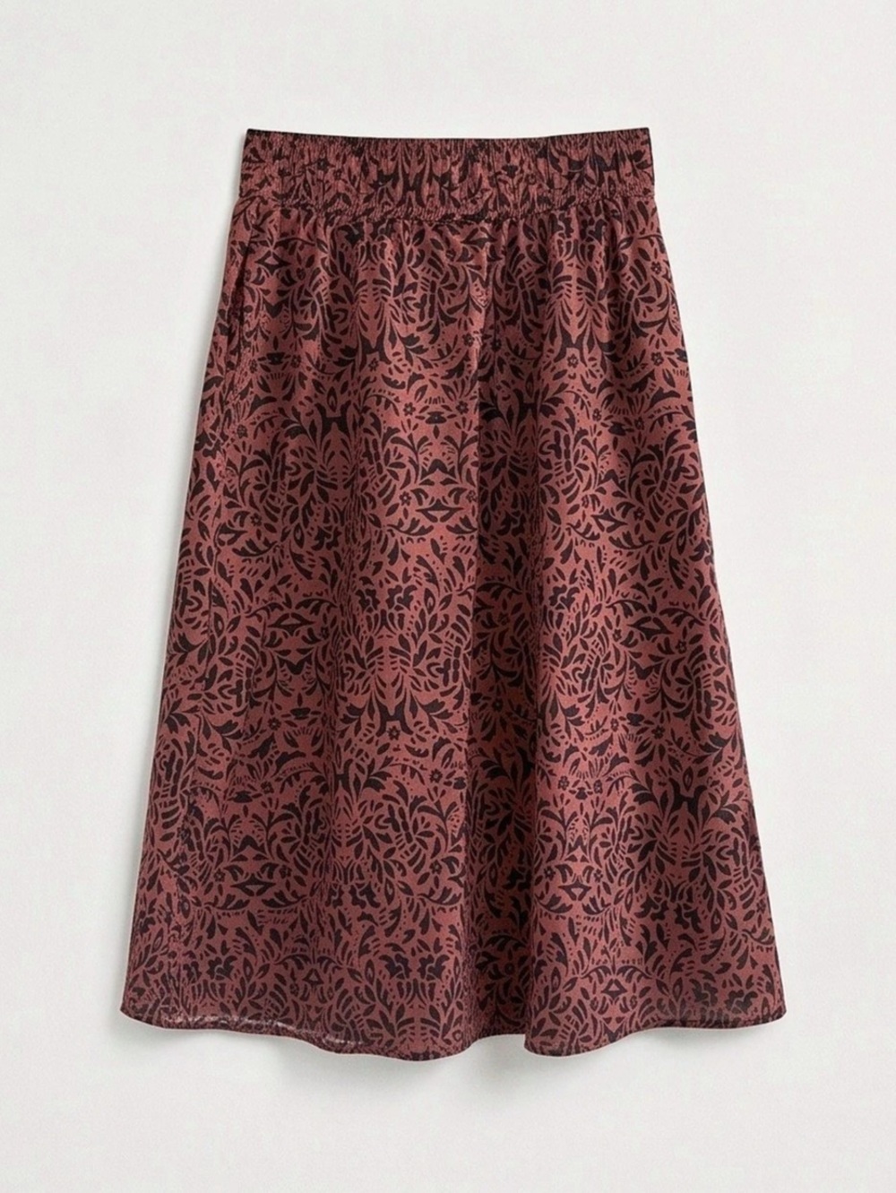 Signature by Reitmans Brown & Black Floral A-Line Midi Skirt – Size 4 - Picture 3 of 14